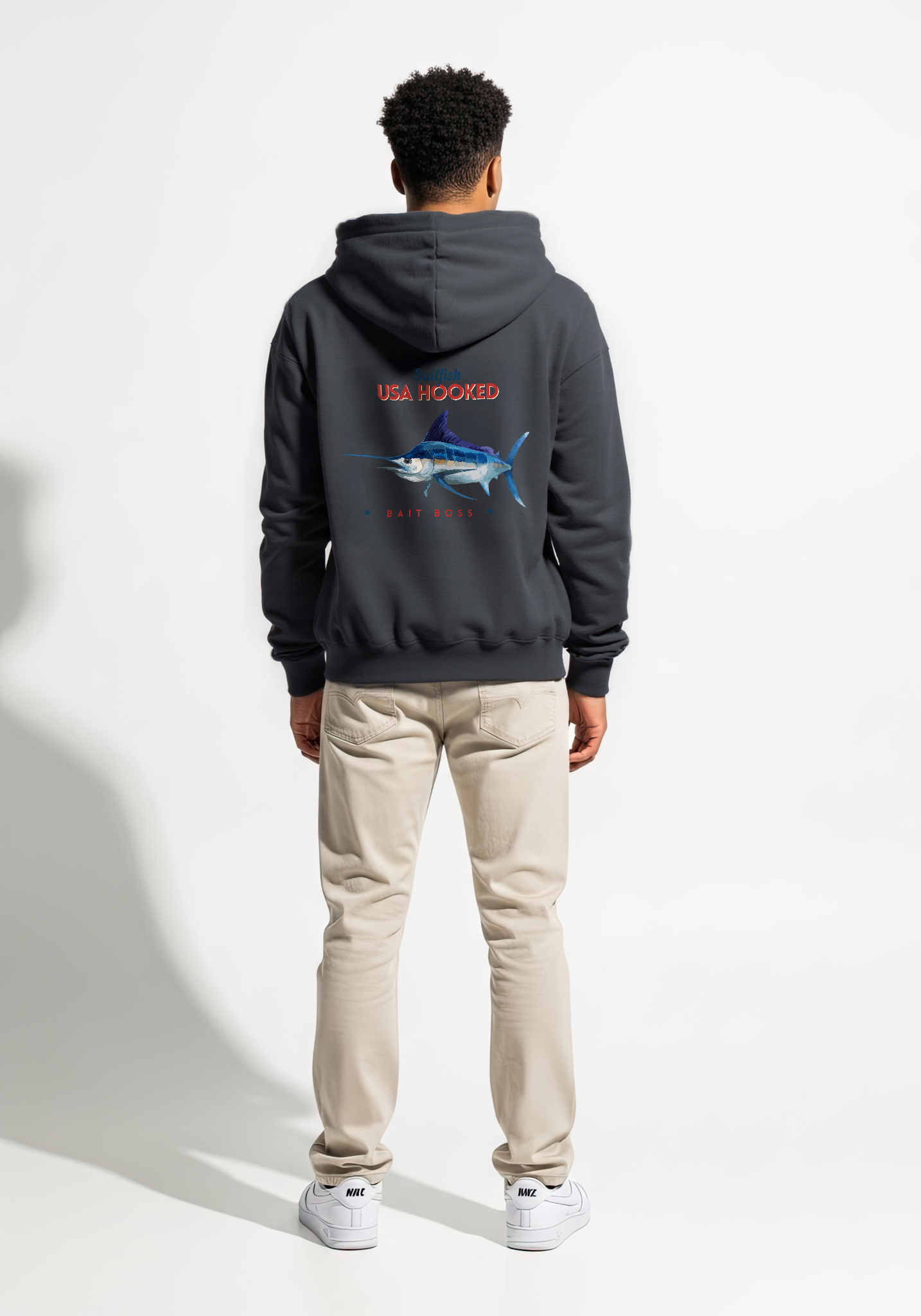 Boys Gone Fishin Grey Graphic Hoodie USA Hooked Boys Gone Fishin Grey Graphic Hoodie USA Hooked