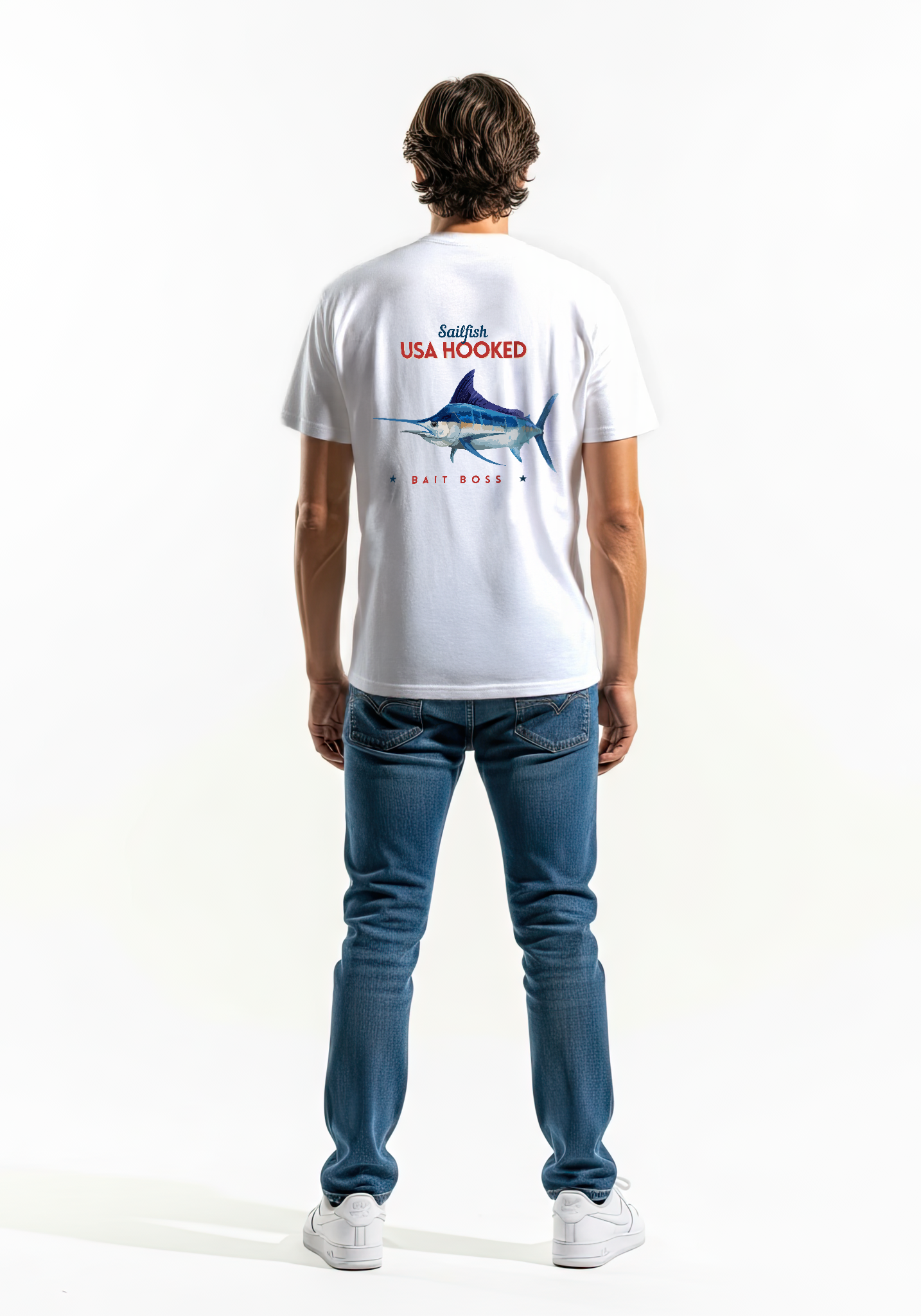 Boys Gone Fishin White Graphic T shirt USA Hooked Boys Gone Fishin White Graphic T shirt USA Hooked
