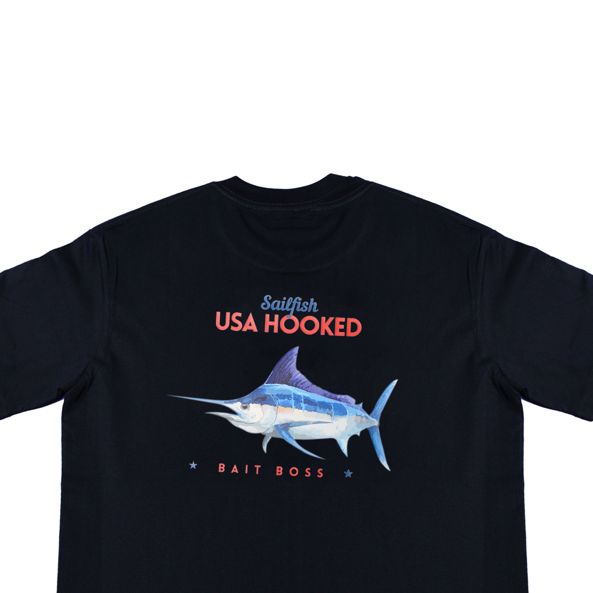 Boys Gone Fishin Black Graphic T shirt USA Hooked