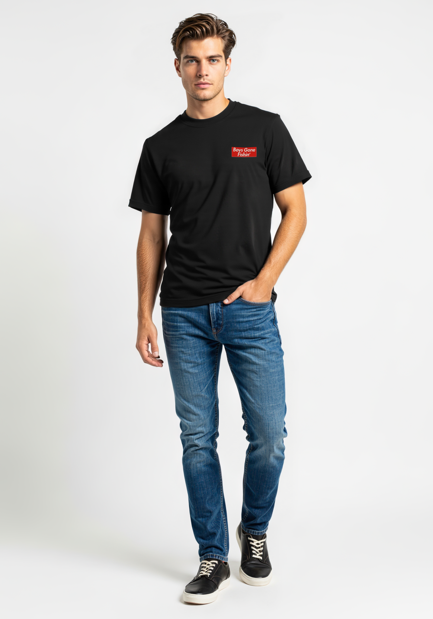 Boys Gone Fishin Black Graphic T shirt Key West