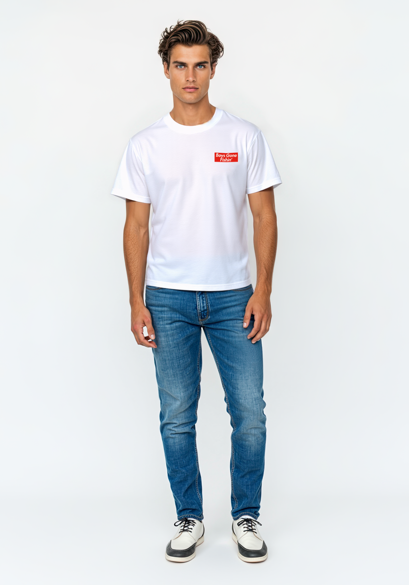 Boys Gone Fishin White Graphic T shirt Key West