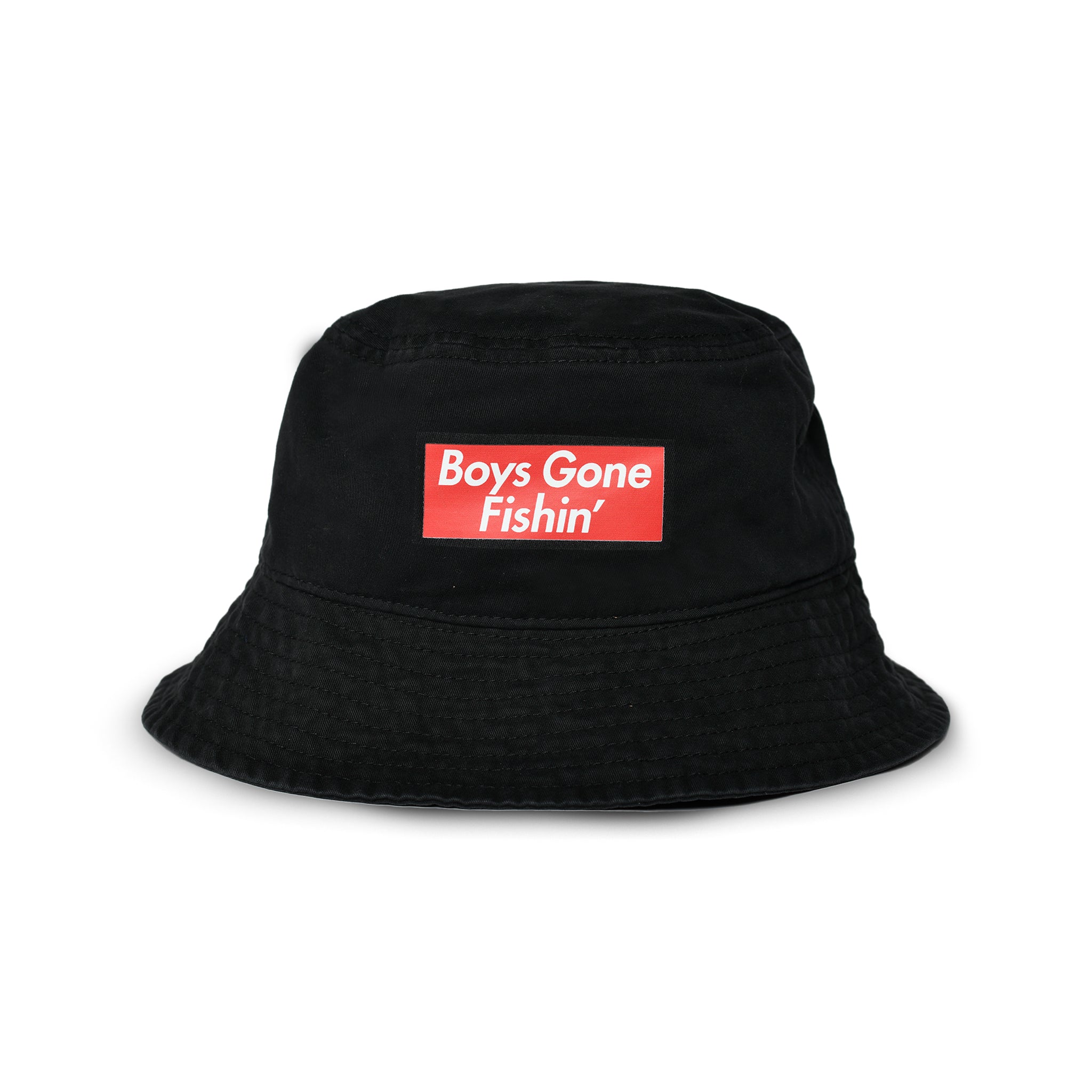 Boys Gone Fishin Black Graphic Hat
