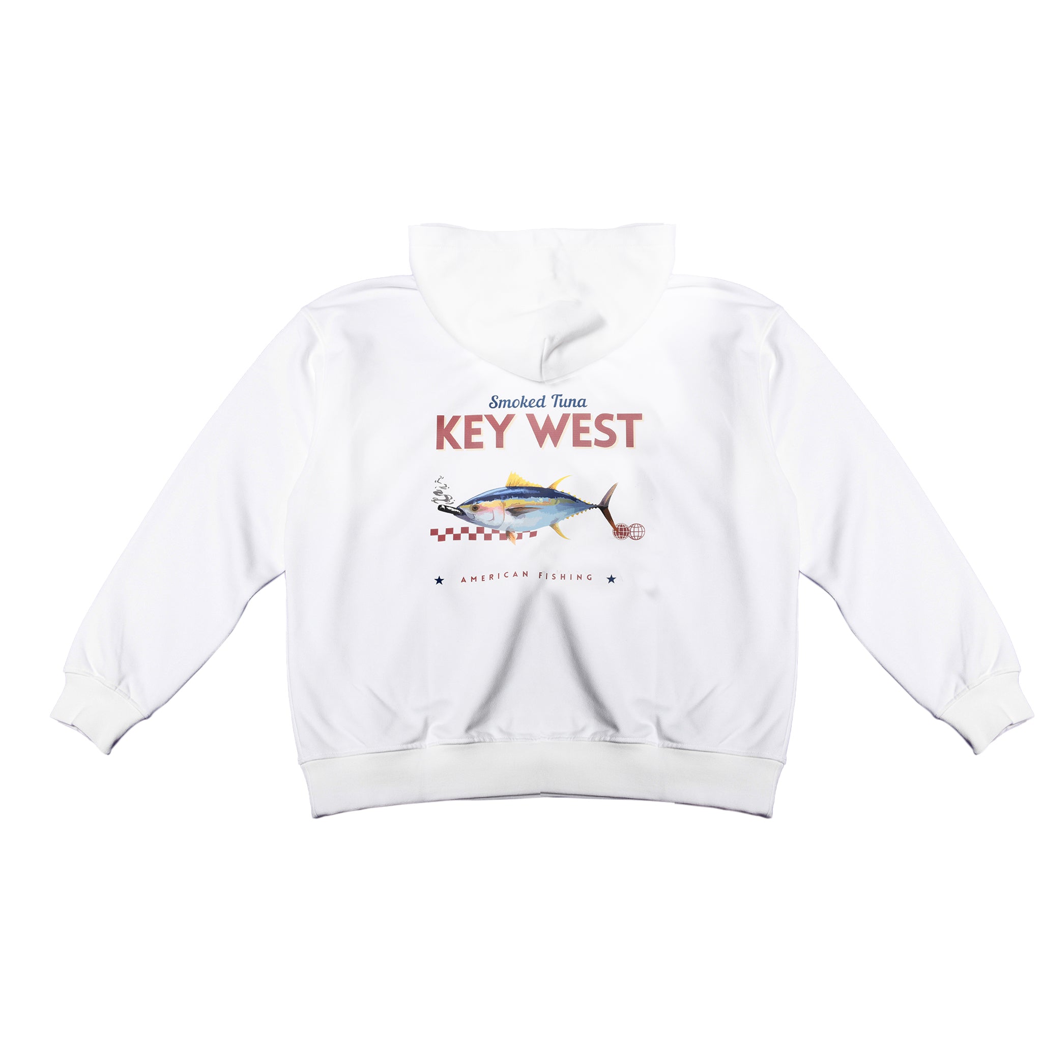 Boys Gone Fishin White Graphic Hoodie Key West