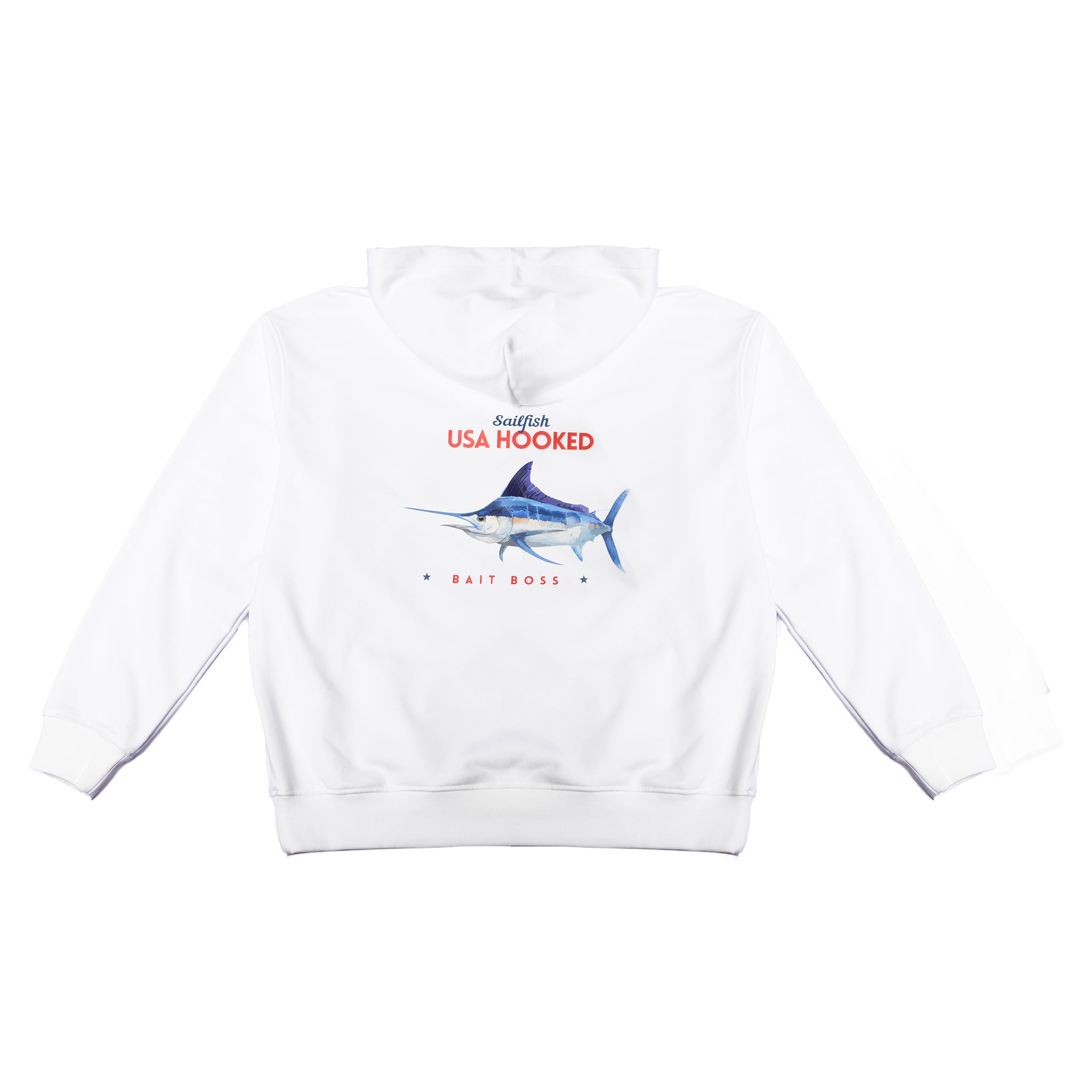 Boys Gone Fishin White Graphic Hoodie USA Hooked